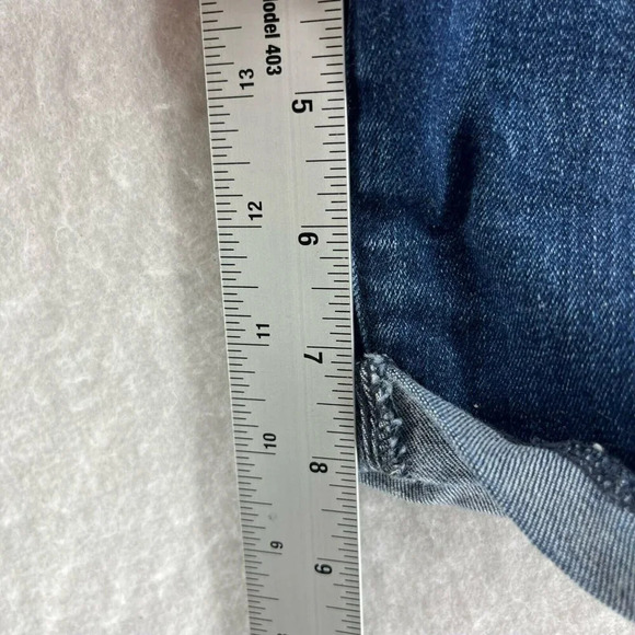 High Waist Denim Maternity Shorts - Blue - Picture 4 of 7